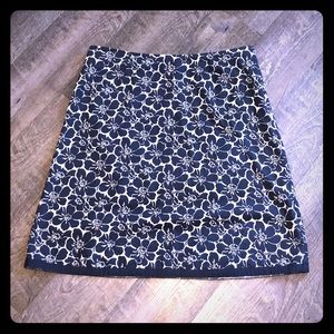 🍃EUC Boden Blue White Flower A-line Skirt 16🍃